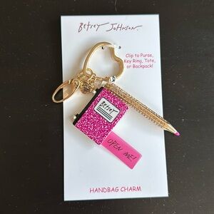 Betsey Johnson Pink and Gold Key & Card Holder